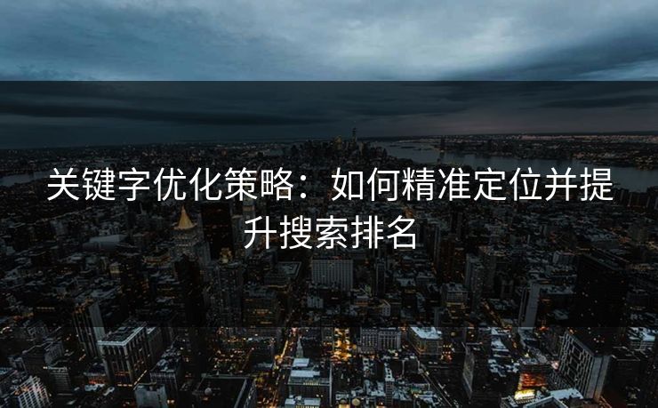 关键字优化策略：如何精准定位并提升搜索排名  第1张