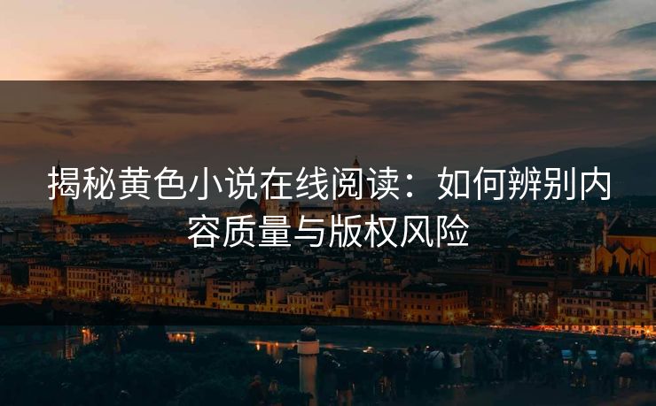 揭秘黄色小说在线阅读：如何辨别内容质量与版权风险
